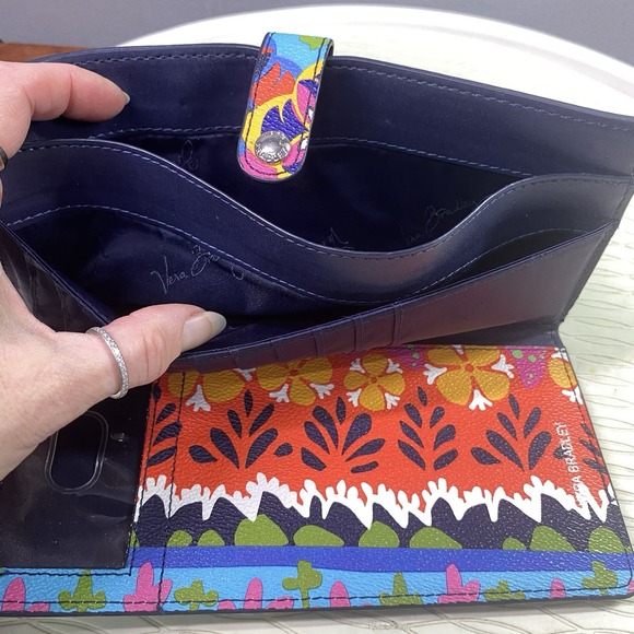 Vera Bradley Womens Pattern Play Rio Stripe Slim Wallet/Clutch 4.5x9" - Picture 5 of 10